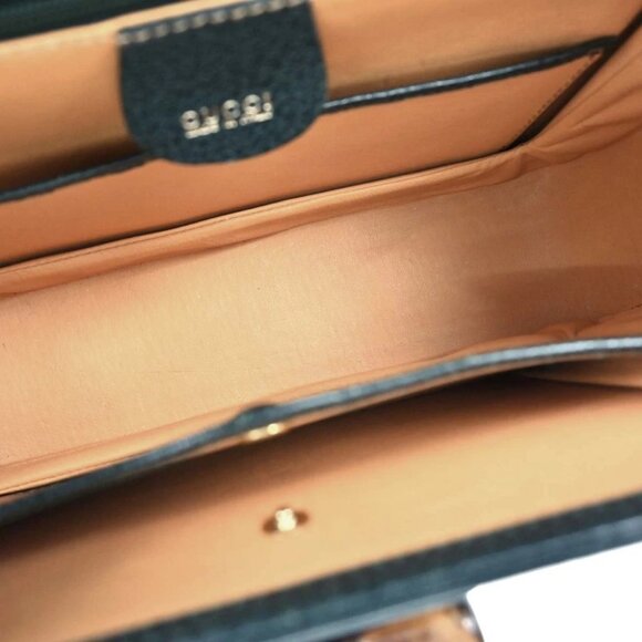 Gucci Dark Green Pigskin Bamboo 2way Handbag - Picture 8 of 10